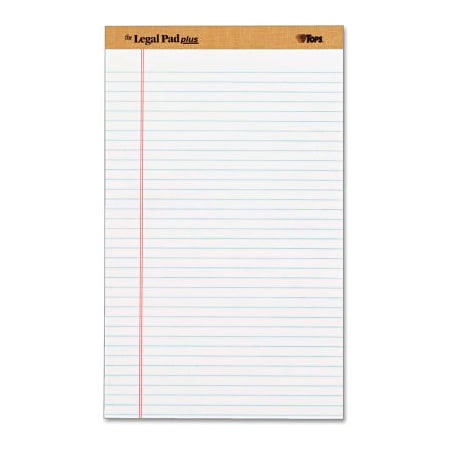 Tops Business Forms TOPS The Legal Pad Plus Perforated Pads, 8-1/2 x 14, White, 70 Sheets/Pad, 12/Pack 71573